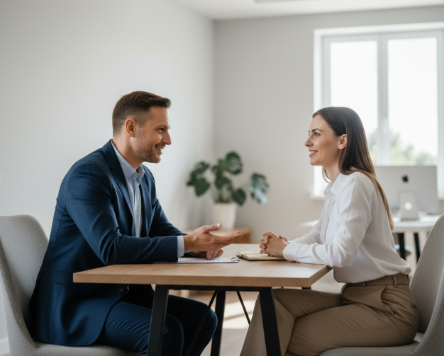 Candidate in interview with hiring team