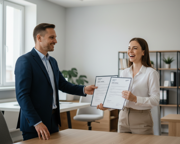 Job offer being received