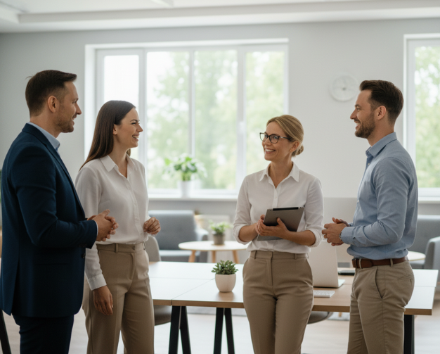 New employee onboarding in modern office