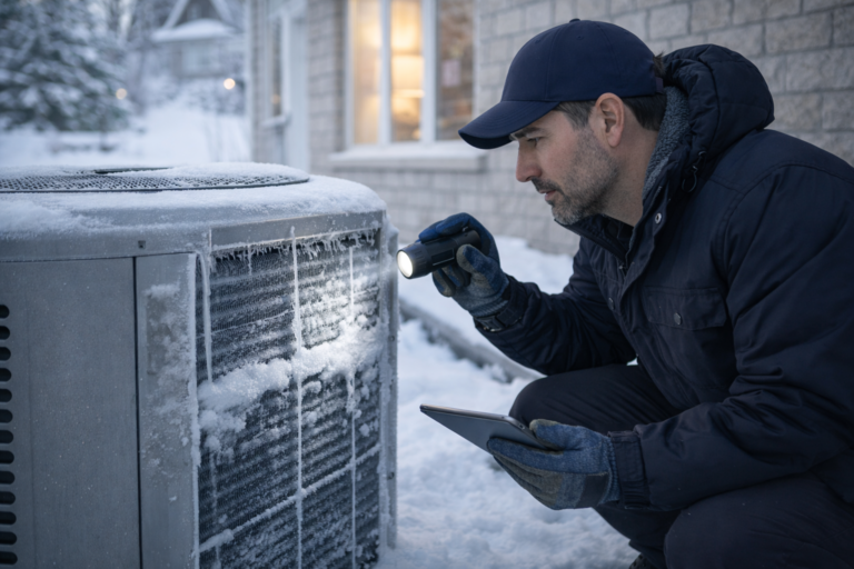 Frozen HVAC coils in winter